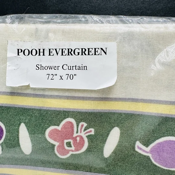 VTG Classic Disney Winnie The Pooh Evergreen Fabric Shower Curtain NIP 72 X 70 - Picture 2 of 10